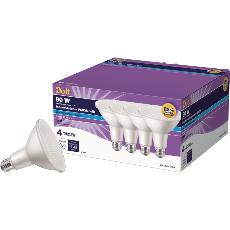 Do it 90W Equivalent Daylight PAR38 Medium LED Floodlight Light Bulb (4-Pack)