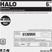 Halo 6 In. White Self-Flanged Eyeball Recessed Light Trim