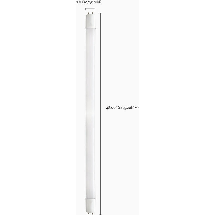 Satco 32W Equivalent 48 In. Natural Light T8 Medium Bi-Pin Ballast Bypass DLC Listed LED Tube Light Bulb
