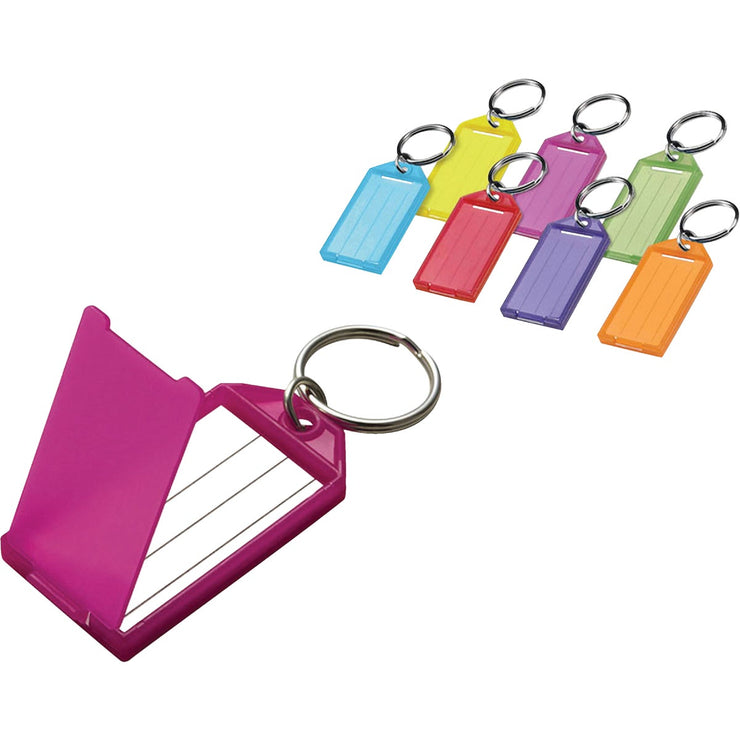 Transperancy Key Tag Lucky Line Assorted Transparent Colors 2-1/4 In. I.D. Key Tag with Rin ...