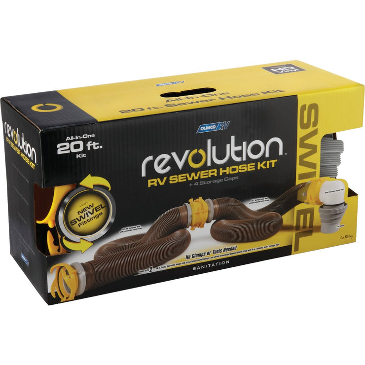 Camco 10 Ft. Revolution Swivel RV Sewer Kit