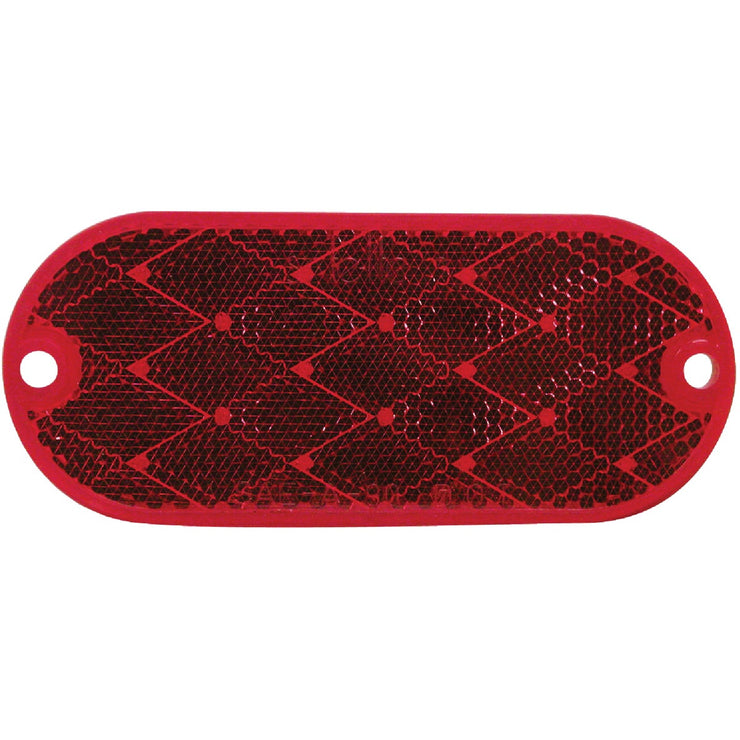 Peterson 1-7/8 In. W. x 4-3/8 In. H. Oblong Red Oval Reflector (2-Pack)