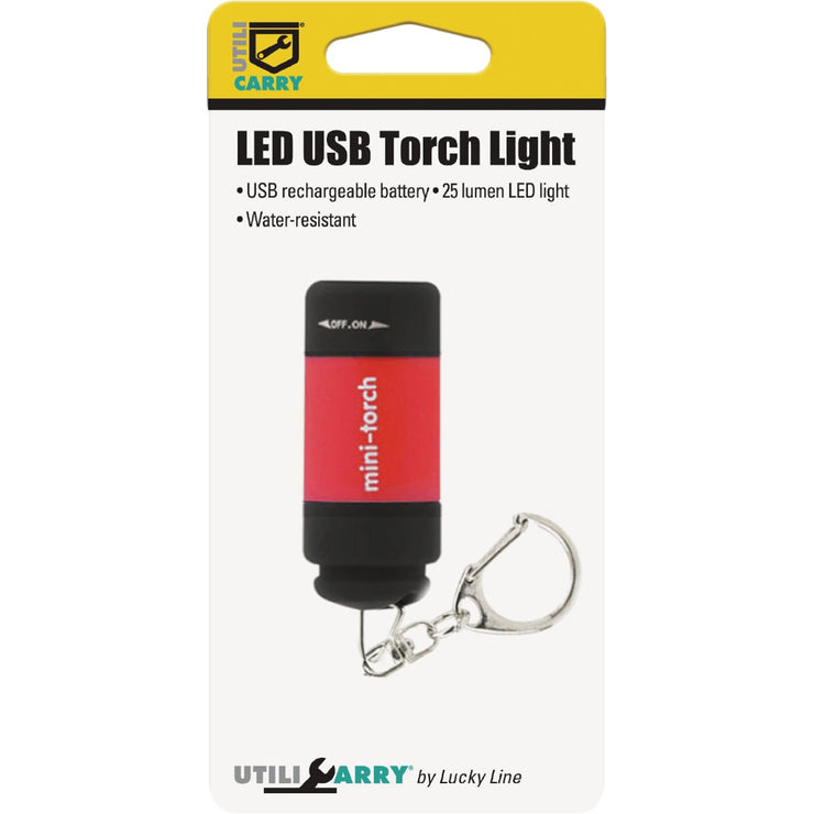 Lucky Line Utilicarry LED USB Mini Torch Key Ring Light