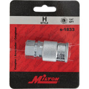 Milton 1/4 In. FPT H-Style Brass Coupler
