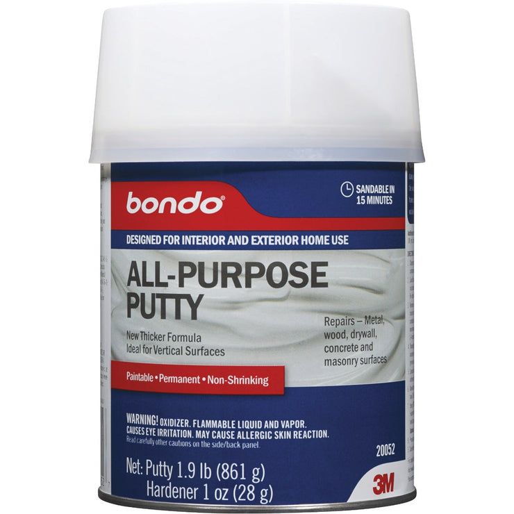 3M Bondo 1 Qt. Blue All-Purpose Masonry, Metal, Plastic and Wood Putty