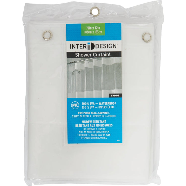 InterDesign York Graphic 72 In. x 72 In. Frosted/Clear Eva Shower Curtain