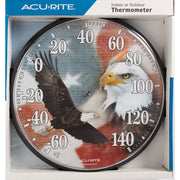 Acurite 12.5" Dia Plastic Dial Eagle/Flag Indoor & Outdoor Thermometer