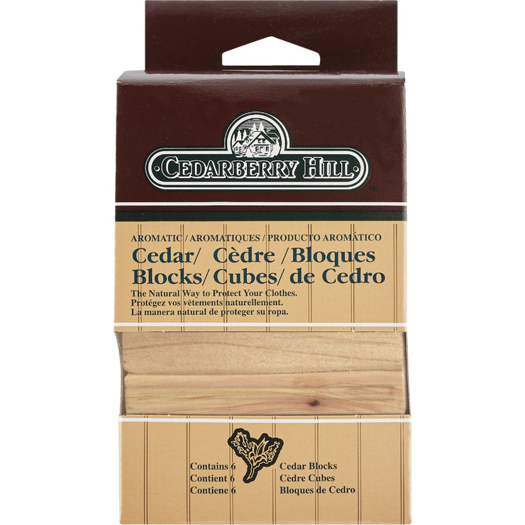 Cedarberry Hill Aromatic Cedar 3 In. W. x 2.125 In. H. x .69 In. D. Cedar Blocks (6-Pack)