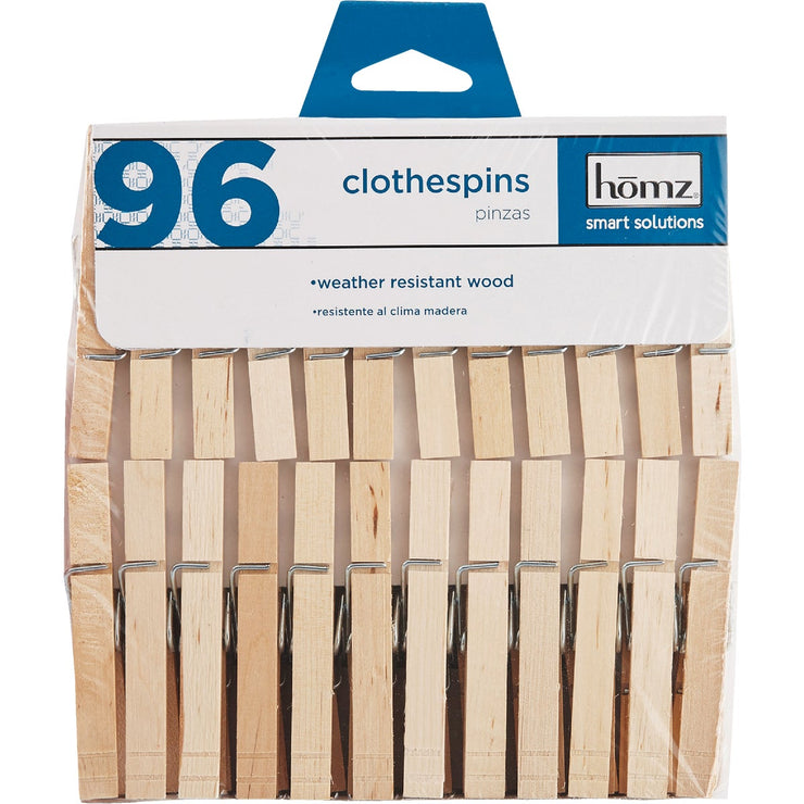Homz Spring Hardwood Clothespins (96-Pack)