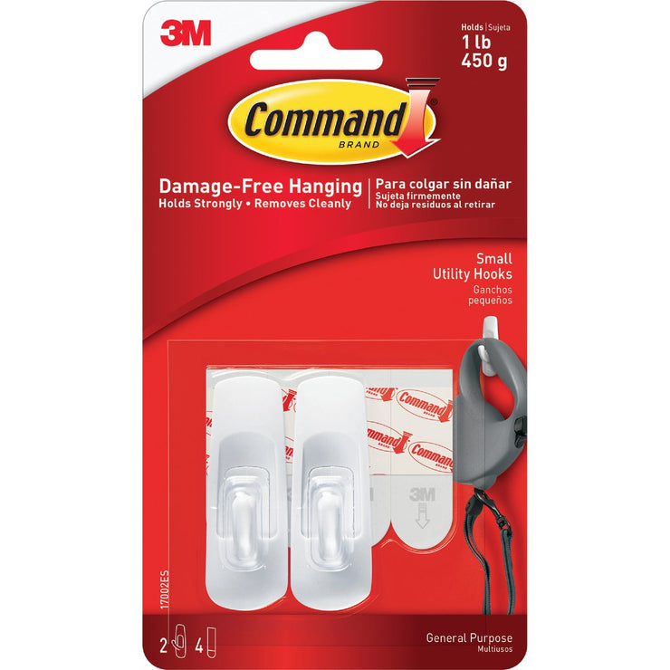 3M Command Small Utility Adhesive Hook (2-Pack)