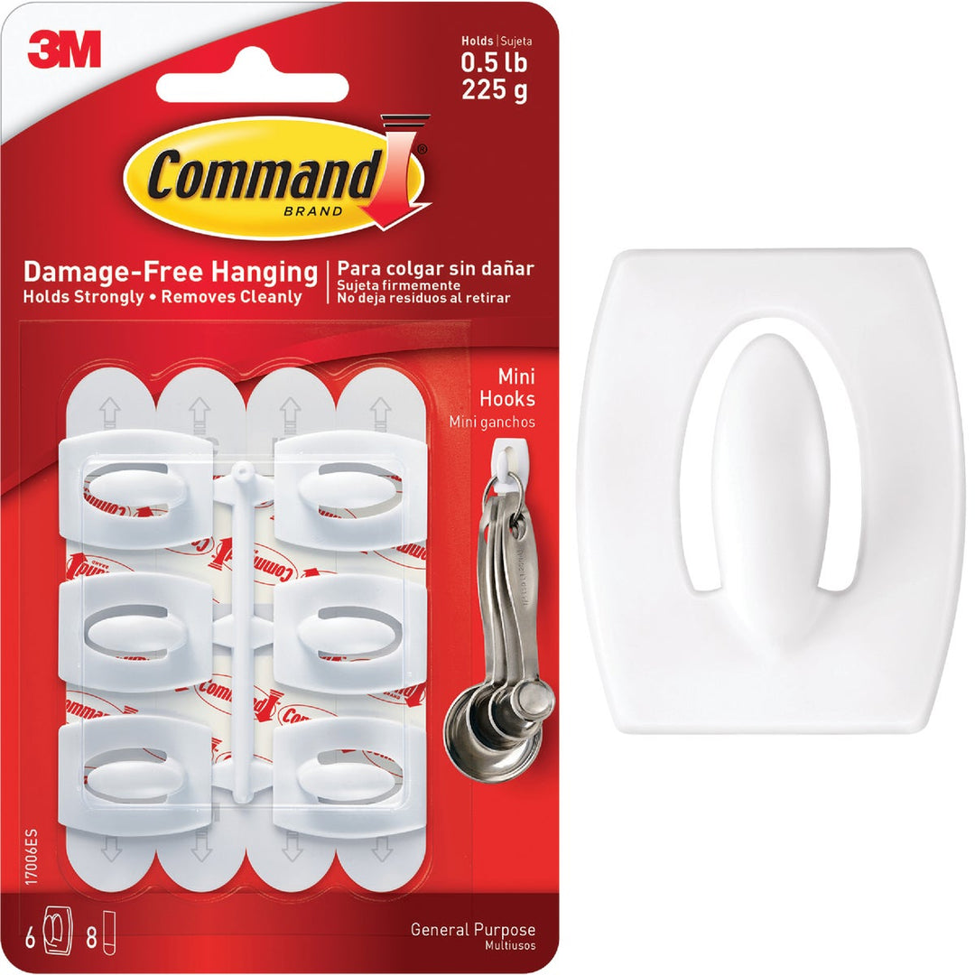 adhesive in command hooks safe for fish 3M Command White Mini Adhesive Hook (6-Pack) – Hemlock Hardware