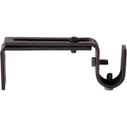 Kenney Adjustable Single Black Curtain Rod Bracket (2-Pack)