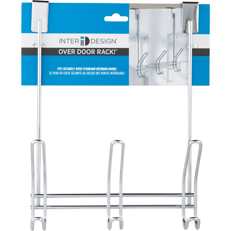 InterDesign Classico Over-The-Door Chrome 3-Hook Rail