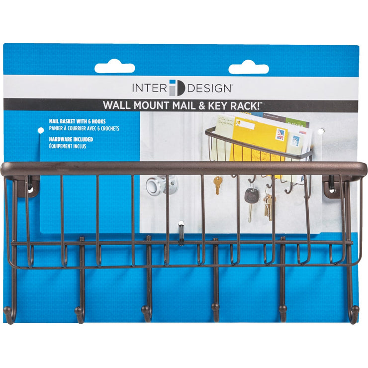 InterDesign York Lyra Wall Mount Mail Holder Key Rack
