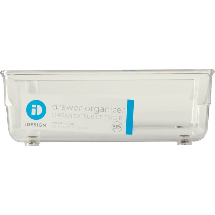 InterDesign Linus 6 In. W. x 9 In. L. x 2 In. D. Clear Drawer Organizer Tray