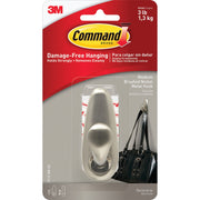 3M Command Medium Brushed Nickel Metal Adhesive Hook
