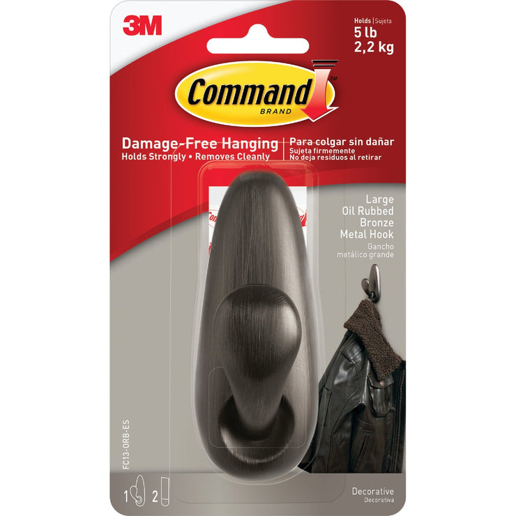 3M Command Large Oil Rubbed Bronze Metal Adhesive Hook