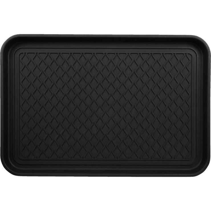 15.75 In. x 23.5 In. Black Recycled Plastic Rectangular Boot Tray