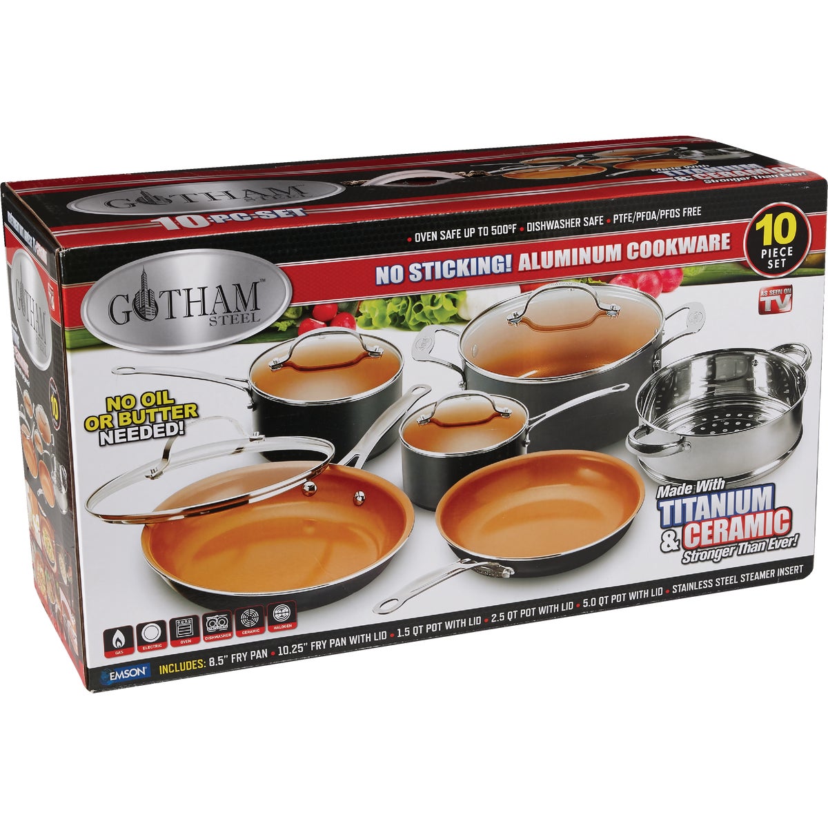 As Seen On TV Gotham Steel 11 Stainless Steel & Ceramic Frying Pan