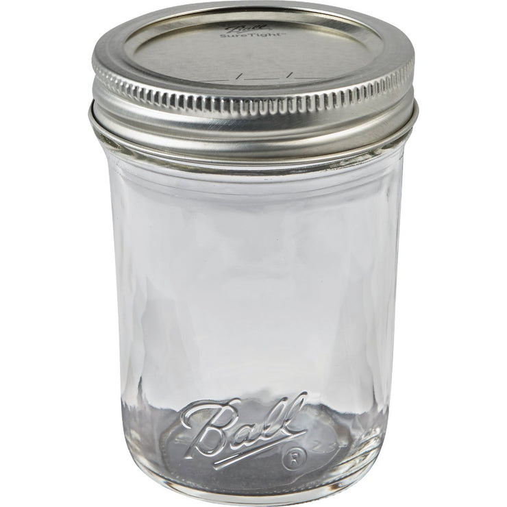 Ball 16oz Clear Glass Regular Mouth Smooth Sided Mason Jars (Silver Vacuum Seal Lid) - 12/Case, Clear Type III BPA Free 70 mm