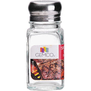 Gemco 2 Oz. Glass Square Salt & Pepper Shaker Set