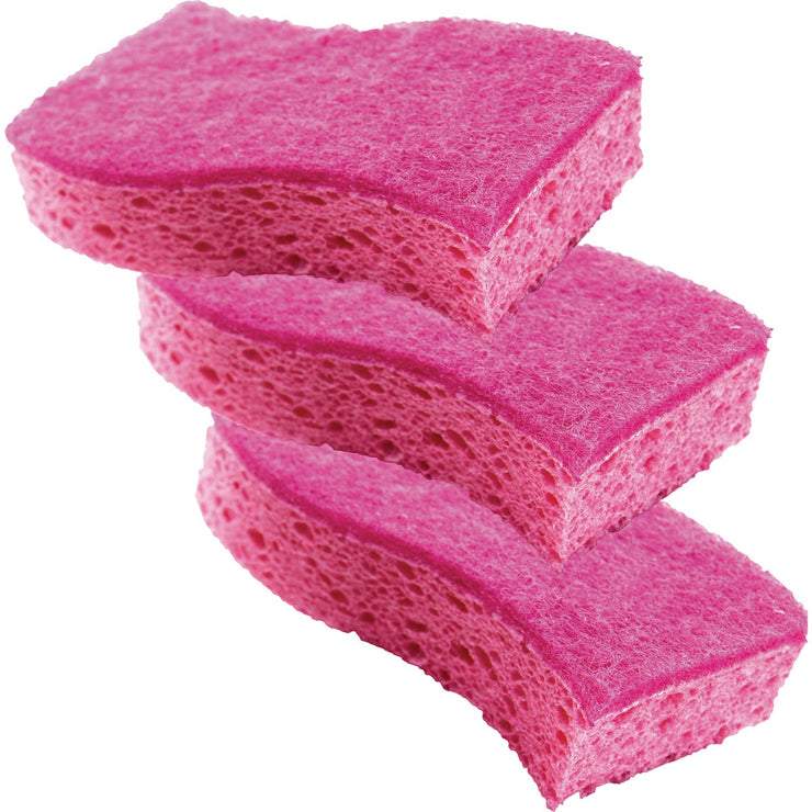 3M Scotch-Brite 4.4 In. x 2.6 In. Pink Delicate Scrub Sponge (3-Count)
