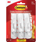 3M Command Medium Utility Adhesive Hook (6-Pack)