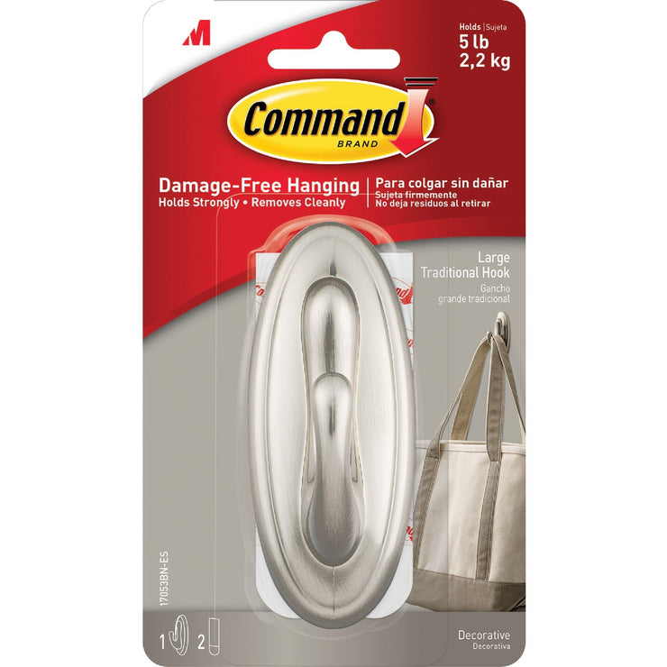 3M Command Large Metallic Traditional Adhesive Hook