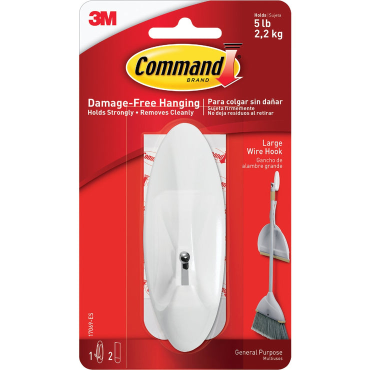 Command 1-1/2 In. x 4-1/8 In. Wire Adhesive Hook