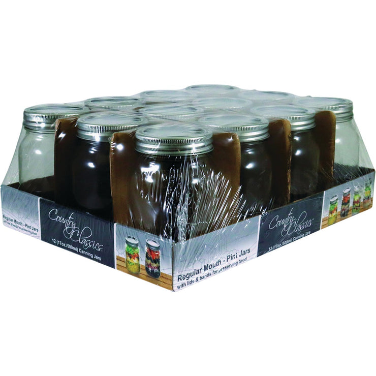 Country Classics Pint Size Regular Mouth Canning Jar (12-Pack)