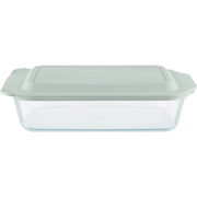 Pyrex 9 In. x 13 In. x 3 In. Glass Deep Baking Dish with Sage Lid