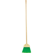Bruske 9 In. W. x 37 In. L. Wood Handle Flared Lobby Household Broom, Green Bristles