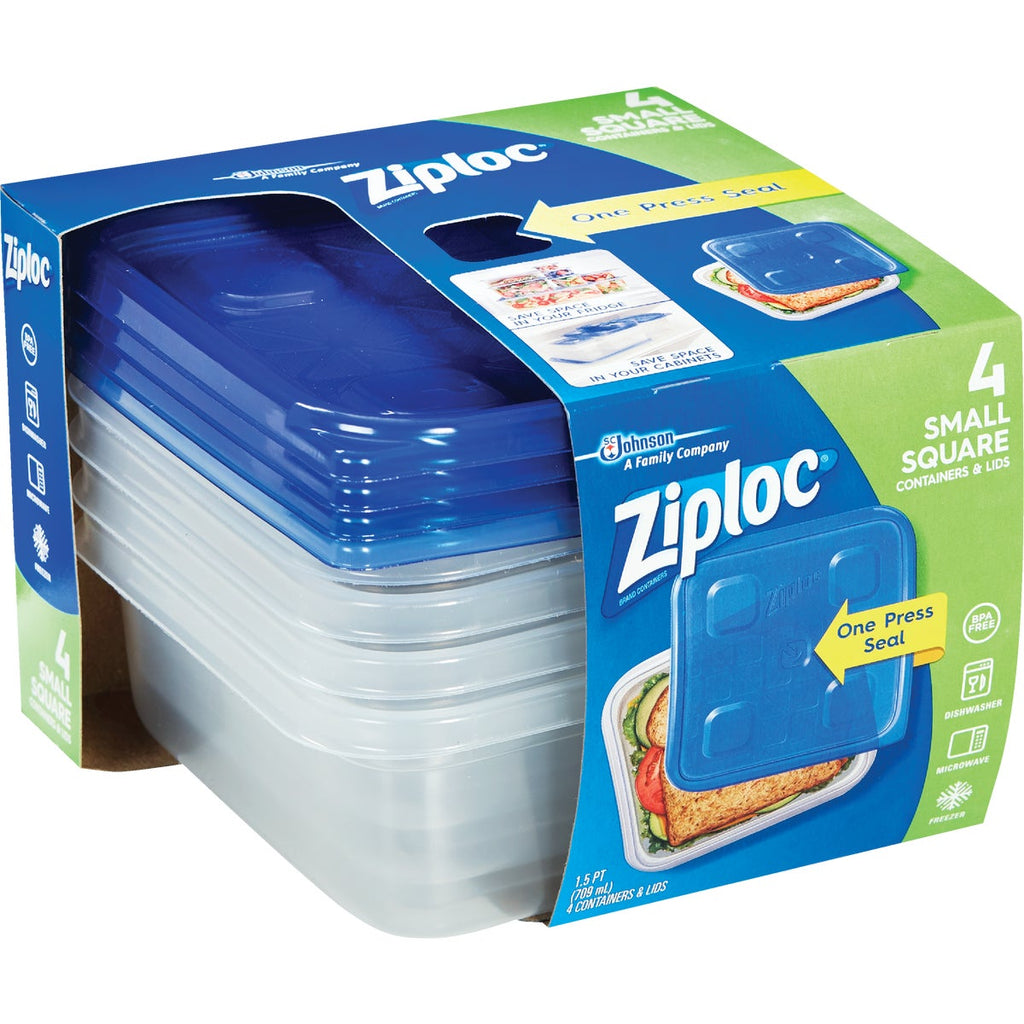 Ziploc 1.5 Pt. Clear Square Food Storage Container with Lids (4-Pack) –  Hemlock Hardware