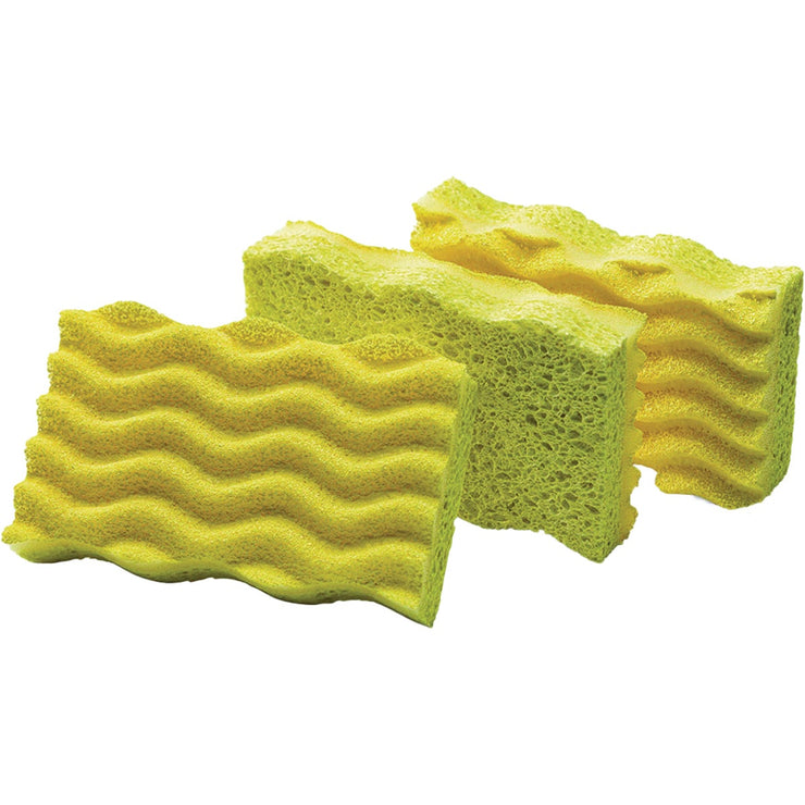 Libman 4.5 In. x 3 In. Yellow Glass & China Scrubbing Sponge (3-Count)