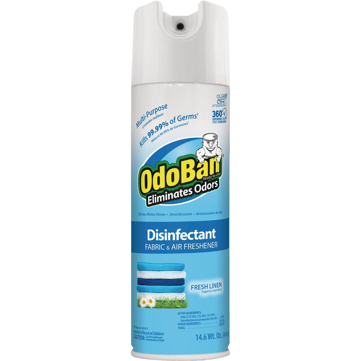 OdoBan 14.6 Oz. Fresh Linen Multi-Purpose Fabric & Air Freshener Disinfectant Aerosol Spray