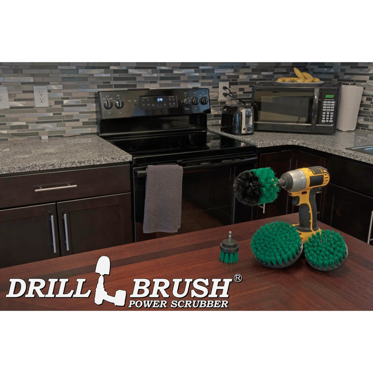Drillbrush Kitchen Medium Green Drill Brush (4 Piece)