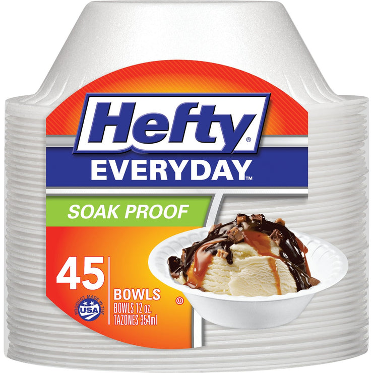 Hefty Everyday 12 oz. Foam Bowl (45-Count)
