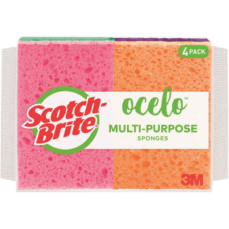 3M Scotch-Brite O-Cel-O 4.75 In. x 3 In. StayFresh Sponge (4-Count)