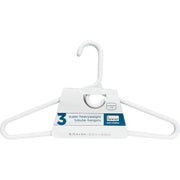 Homz Smart Solutions White Plastic Clothes Hanger with Accessory Ring (3-Pack)