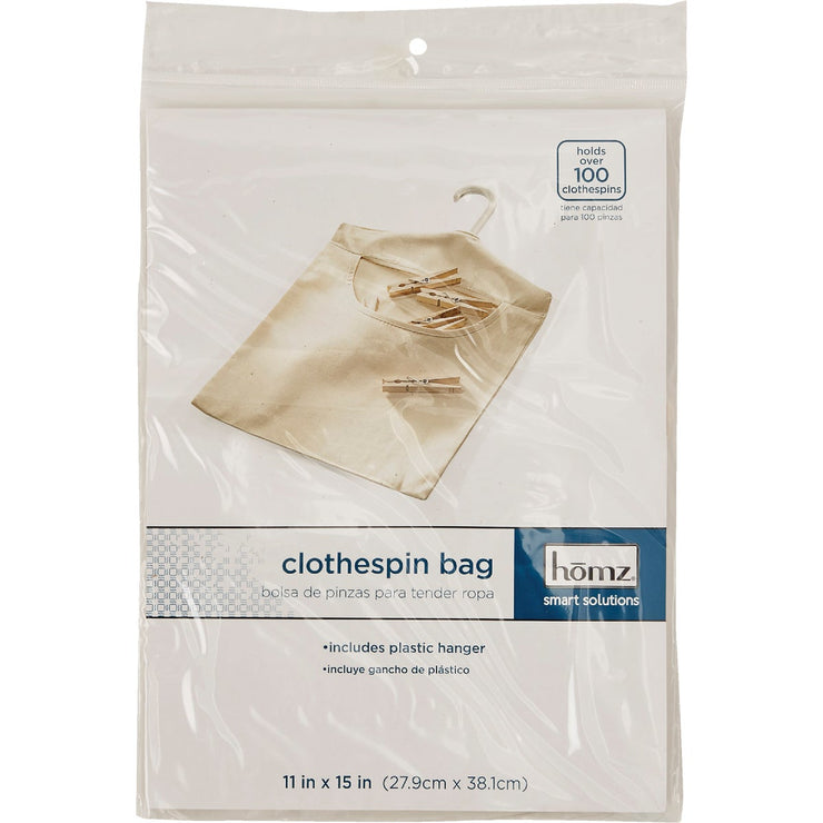 Homz 15 In. x 11 In. Cotton Canvas Clothespin Bag