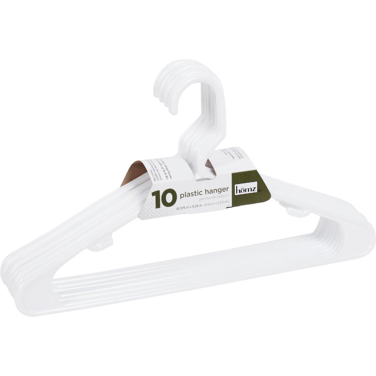 Homz Smart Solutions White Plastic Clothes Hanger (10-pack) – Hemlock 