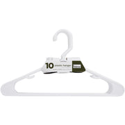 Homz Smart Solutions White Plastic Clothes Hanger (10-Pack)
