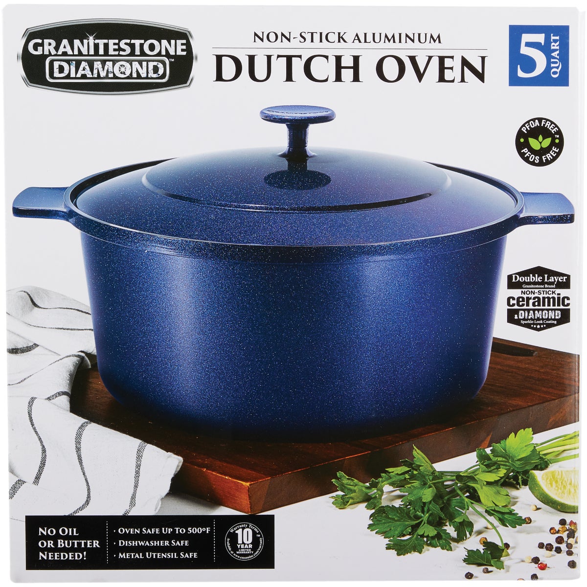 Granitestone Dutiful Dutch Oven- 5qt - Blue