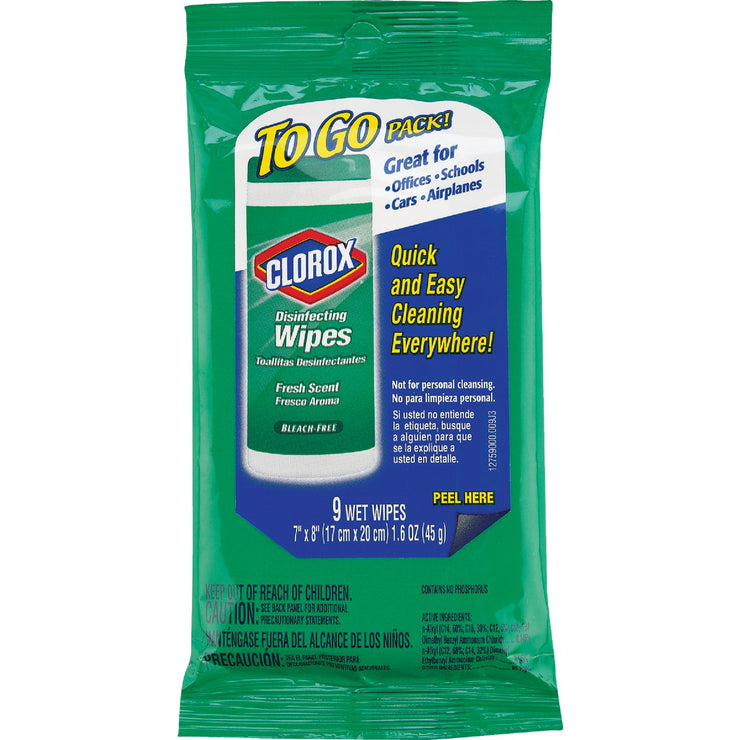Clorox Fresh Scent Disinfecting Cleaning Wipes Pouch (9-Count)