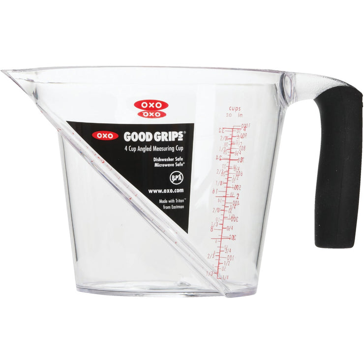 OXO Good Grips 4 Cup Clear Plastic Angled Measuring Cup