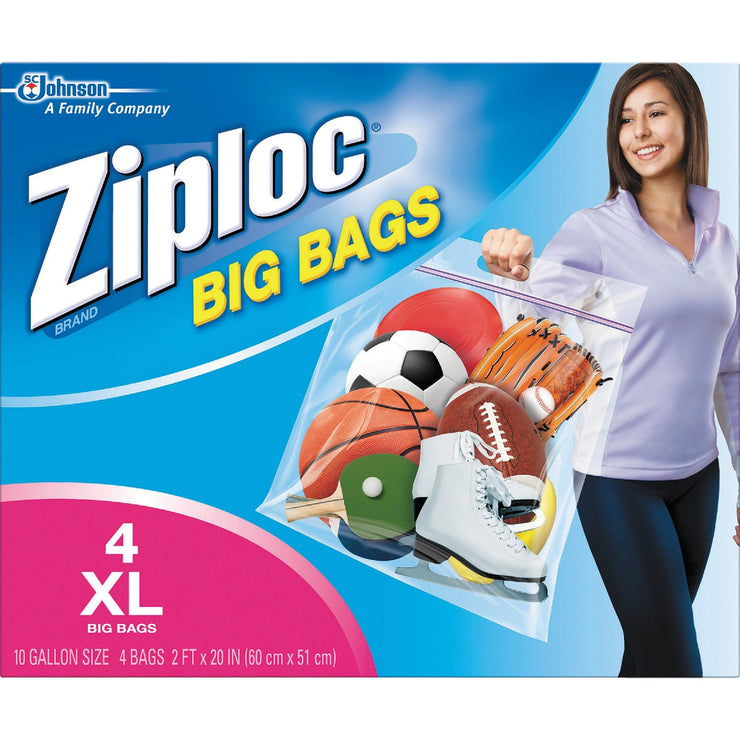 Ziploc Big Bags, Heavy Duty, XL, 10 Gallon Size, 4 bags