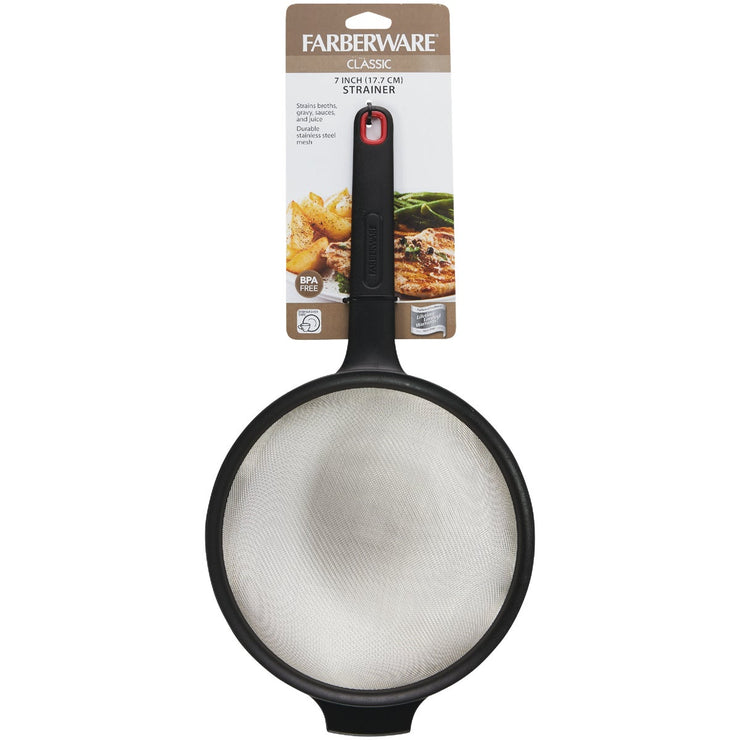 Farberware Classic 7 In. Dia. Black Strainer