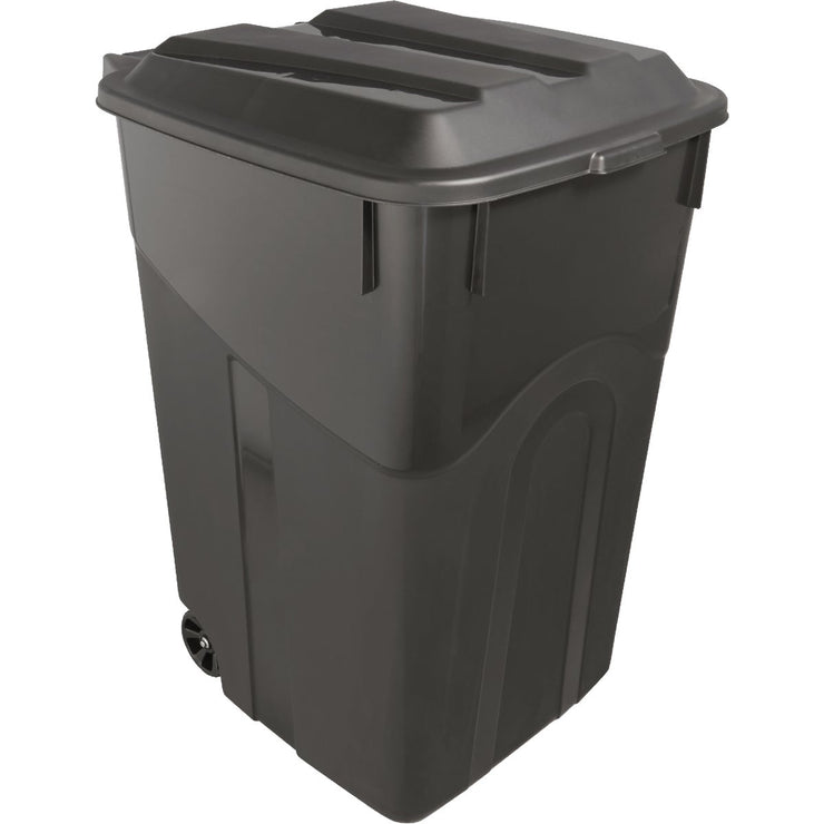 United Solutions 45 Gal Wheeled Trash Can with Attached Lid