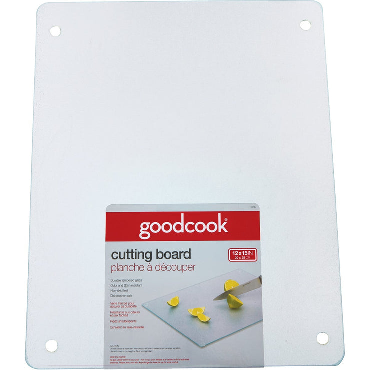 GoodCook 12 In. x 15 In. Silver Tempered Glass Cutting Board