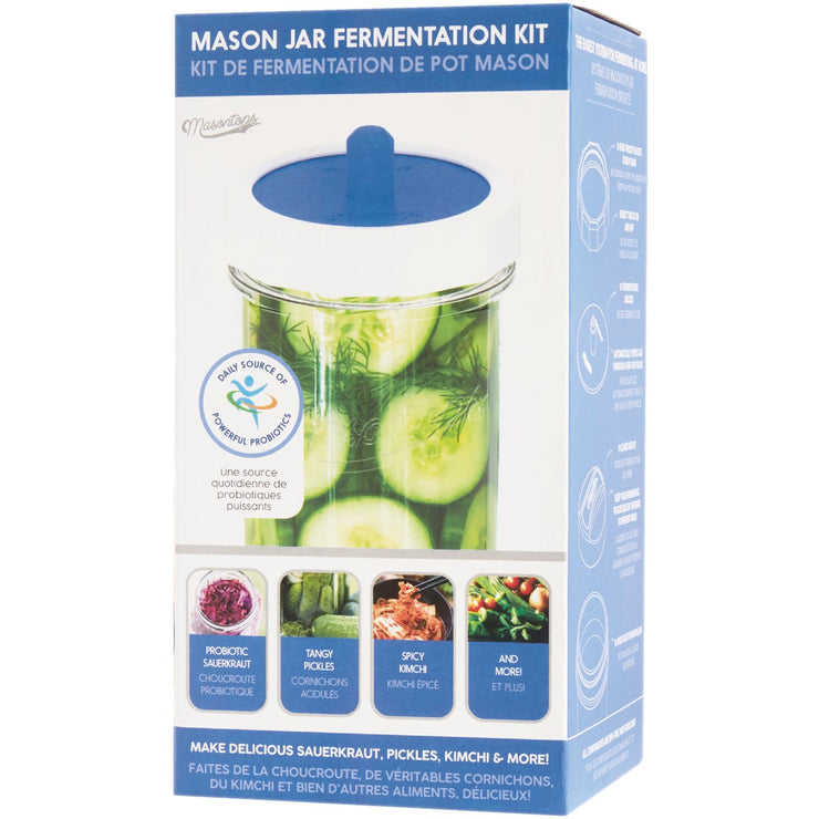 Masontops Wide Mouth Single Mason Jar Fermentation Kit (4-Piece)